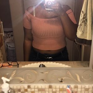 Over the shoulder cropped top